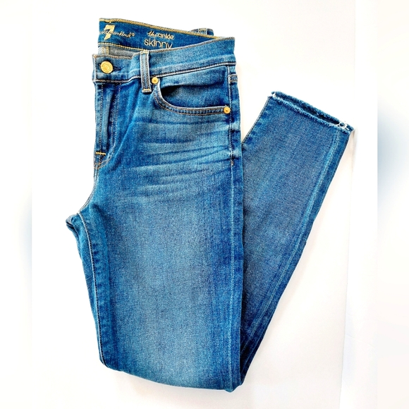 The Ankle Skinny Raw Hem Size 29, 7 For All Mankind Denim Jeans AU8444912B 09052 - Picture 1 of 9